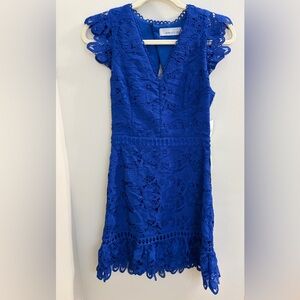 NWT Adelyn Rae Giselda Lace Cobalt Blue Dress